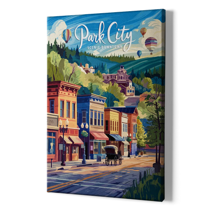 Park City Scenic Downtown - Canvas Print Art Sides