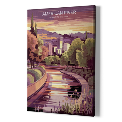 Sacramento American River Scene - Canvas Print Art Sides