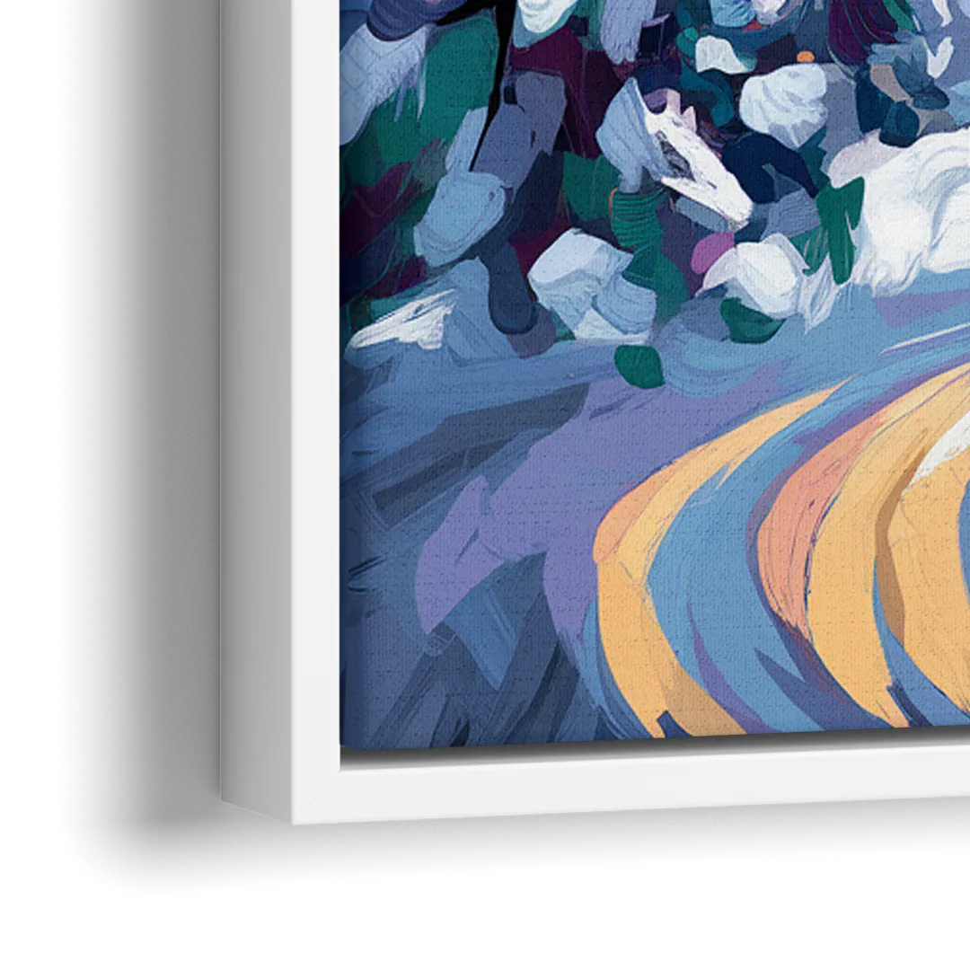 Telluride Winter Wonderland - Close-Up White Frame Canvas