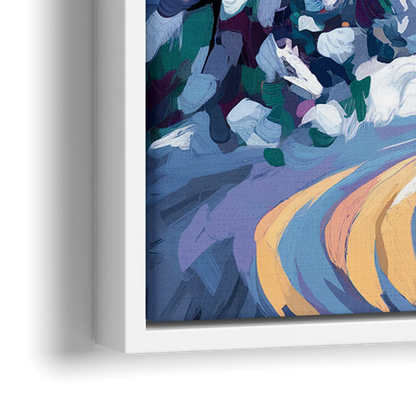 Telluride Winter Wonderland - Close-Up White Frame Canvas