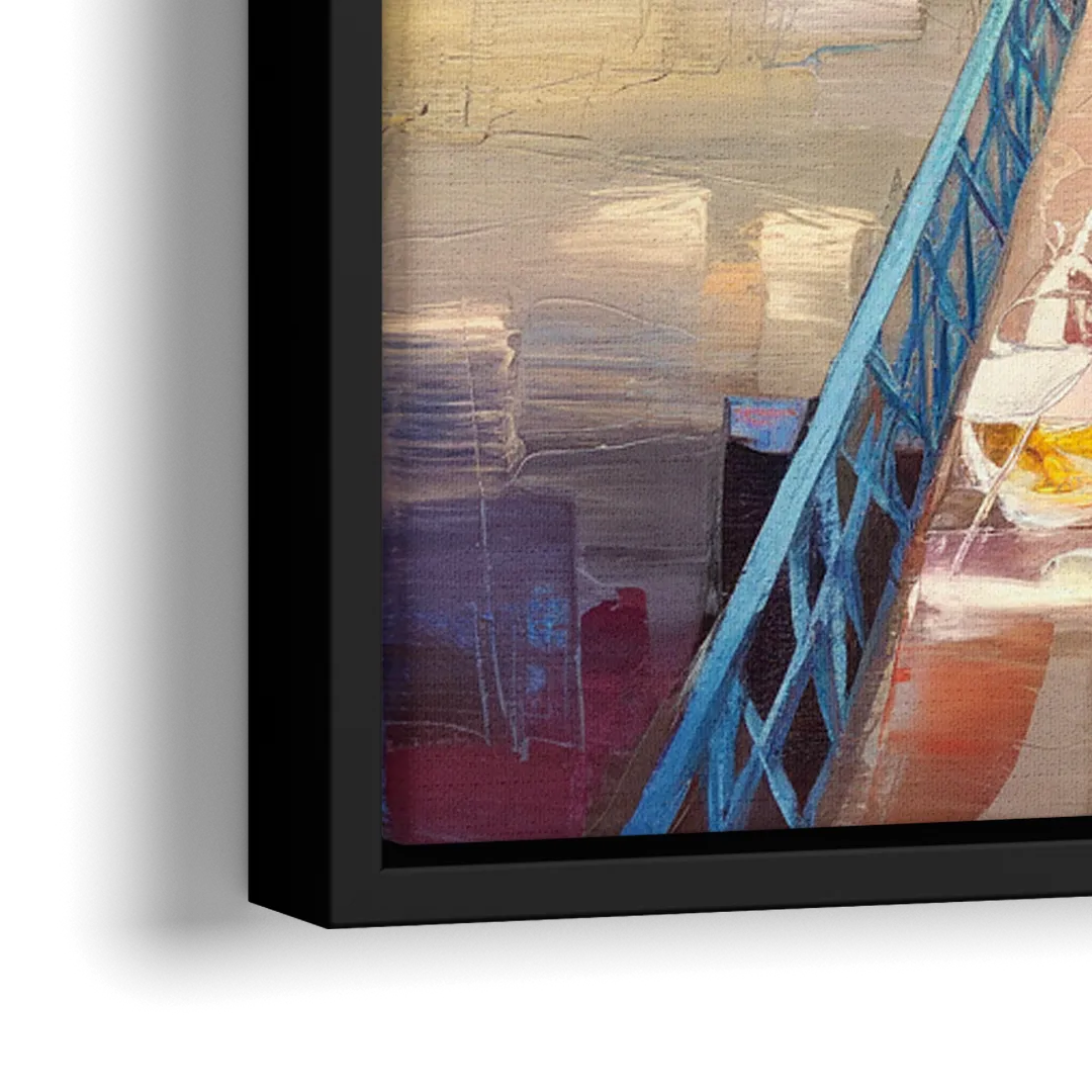 Jacksonville Downtown Views - Close-Up Black Frame Canvas