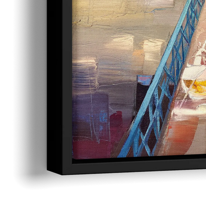 Jacksonville Downtown Views - Close-Up Black Frame Canvas