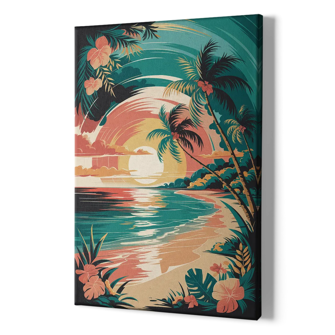 Naples Tropical Paradise - Canvas Print Art Sides