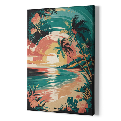 Naples Tropical Paradise - Canvas Print Art Sides