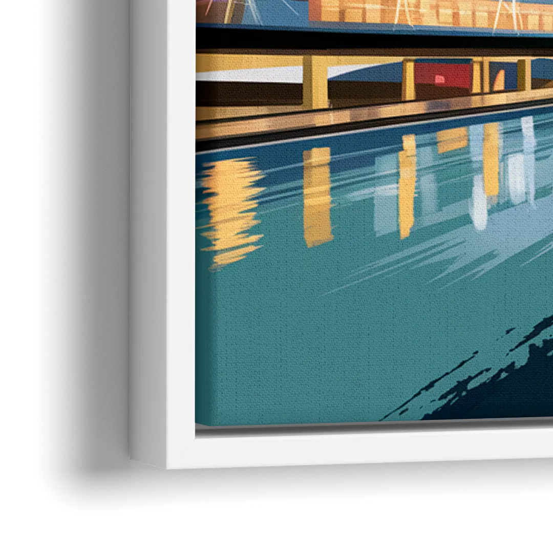 Baltimore Iconic Skyline - Close-Up White Frame Canvas