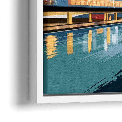 Baltimore Iconic Skyline - Close-Up White Frame Canvas