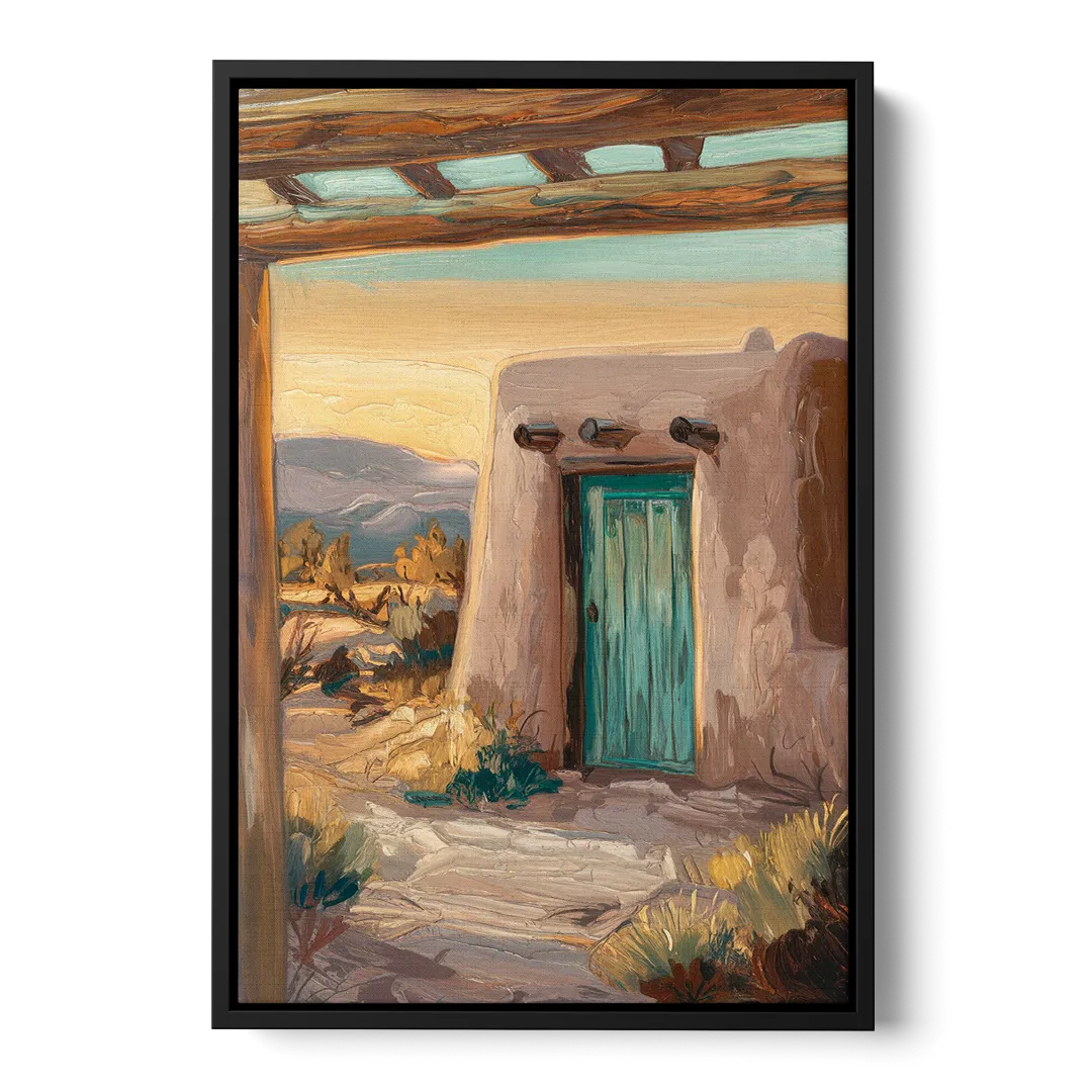 Santa Fe Pueblo Style - Black Frame Canvas