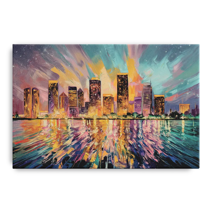 Tampa Cityscape Reflection - Canvas Wall Art