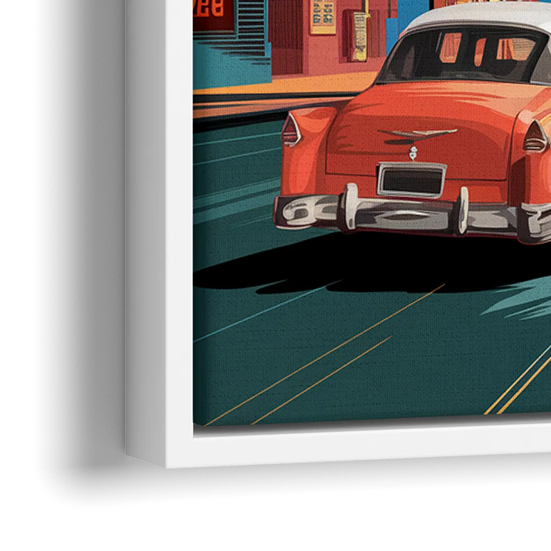 Las Vegas Vintage Vibes - Close-Up White Frame Canvas