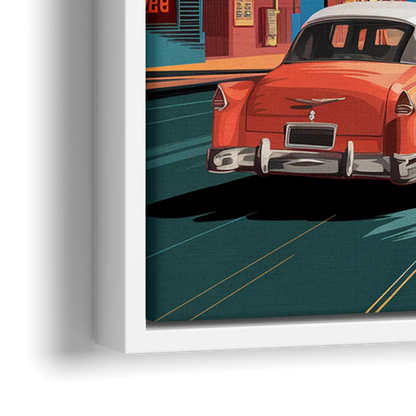 Las Vegas Vintage Vibes - Close-Up White Frame Canvas