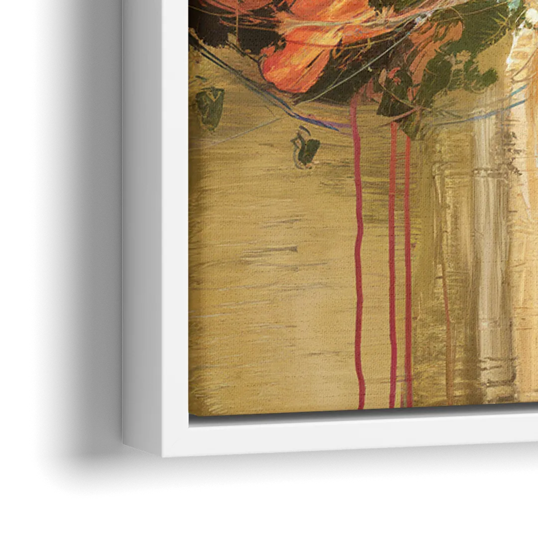 Houston Skyline View - Close-Up White Frame Canvas