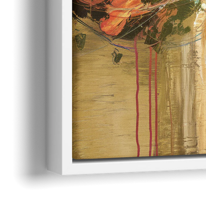 Houston Skyline View - Close-Up White Frame Canvas