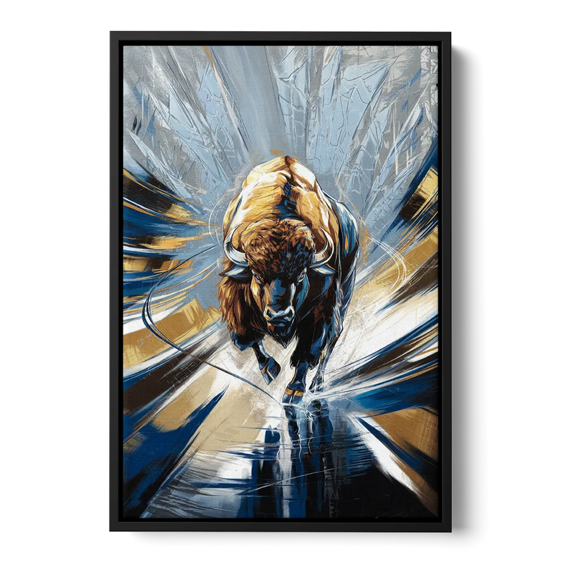 Buffalo Sabres Team Spirit - Black Frame Canvas