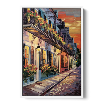 Charleston French Quarter - White Frame Canvas