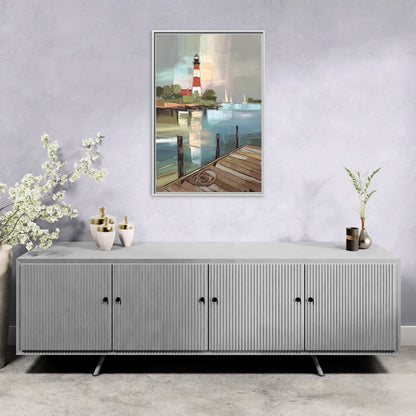 Hilton Head Island Coastal Lighthouse - Living Room White Frame Canvas