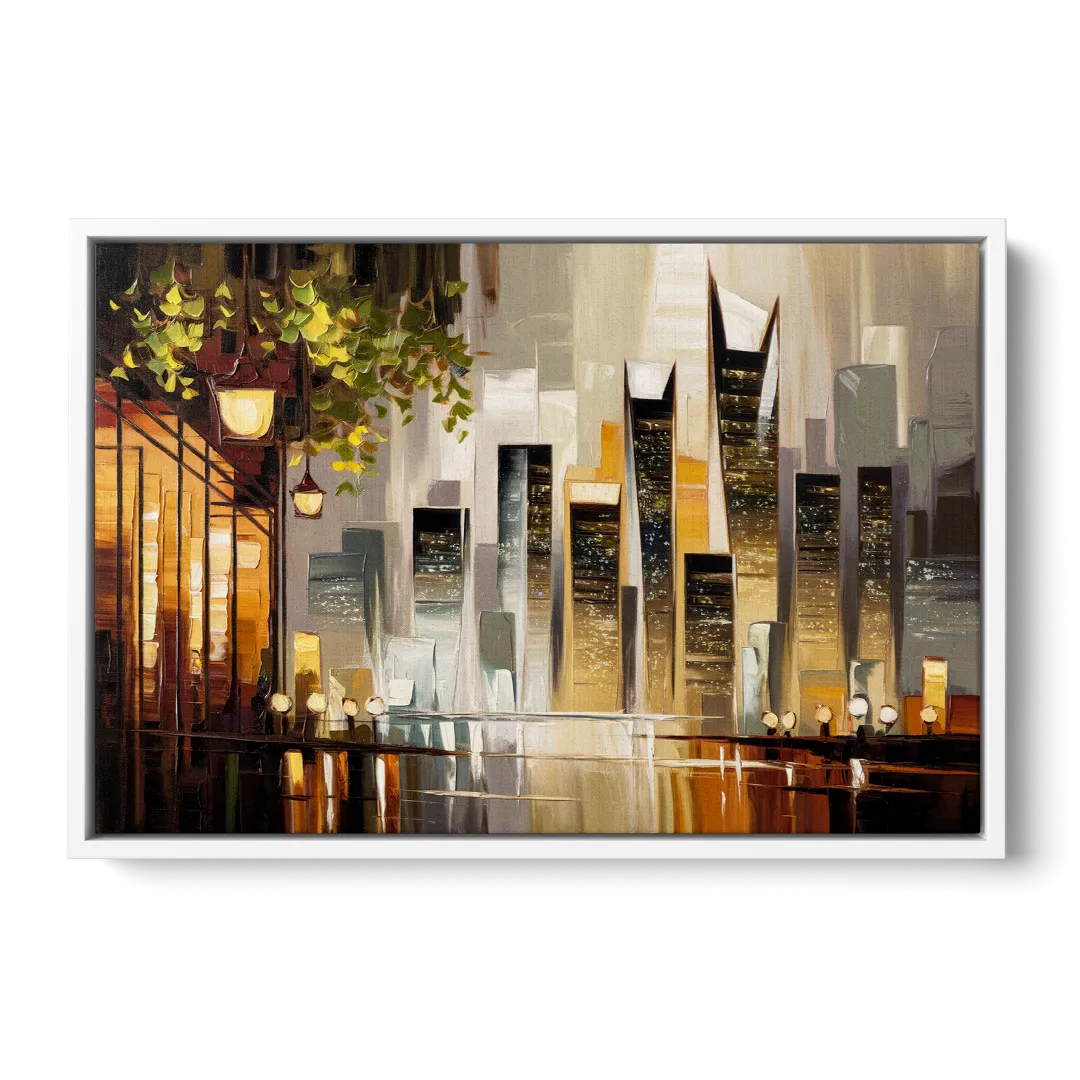 Mobile Urban Charm - White Frame Canvas