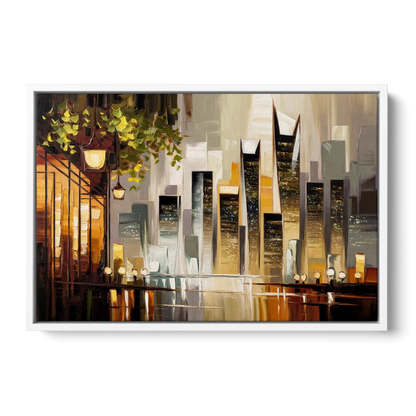 Mobile Urban Charm - White Frame Canvas