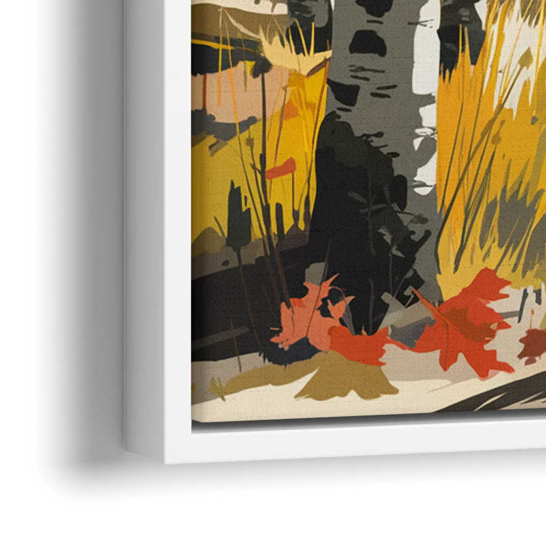 Aspen Vibrant Fall Colors - Close-Up White Frame Canvas