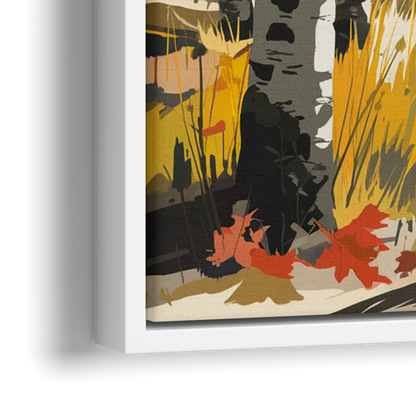 Aspen Vibrant Fall Colors - Close-Up White Frame Canvas