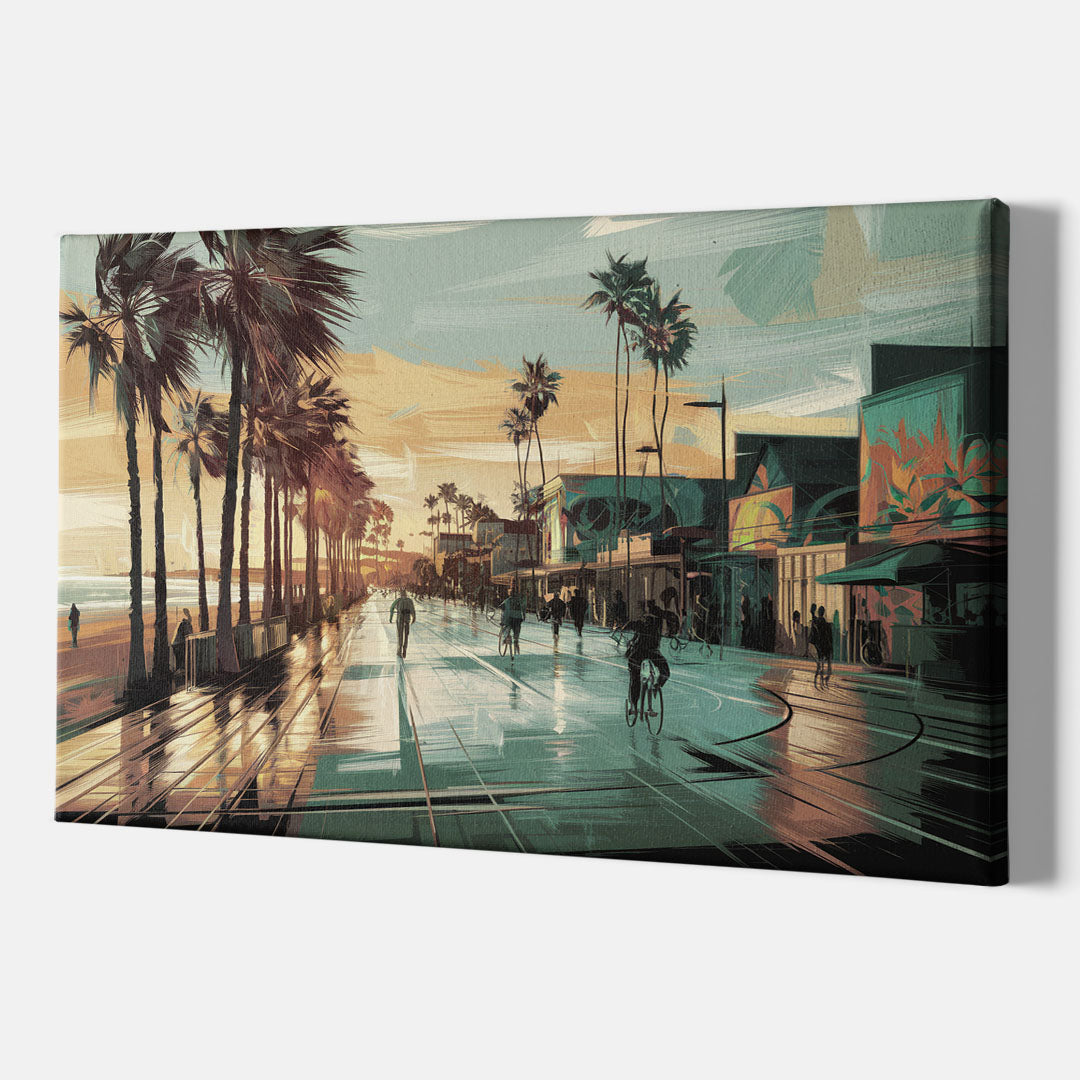 Los Angeles Venice Beach Boardwalk - Canvas Wall Art Indoor