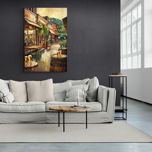 Asheville Local Brewery District - Canvas Wall Art Living Room