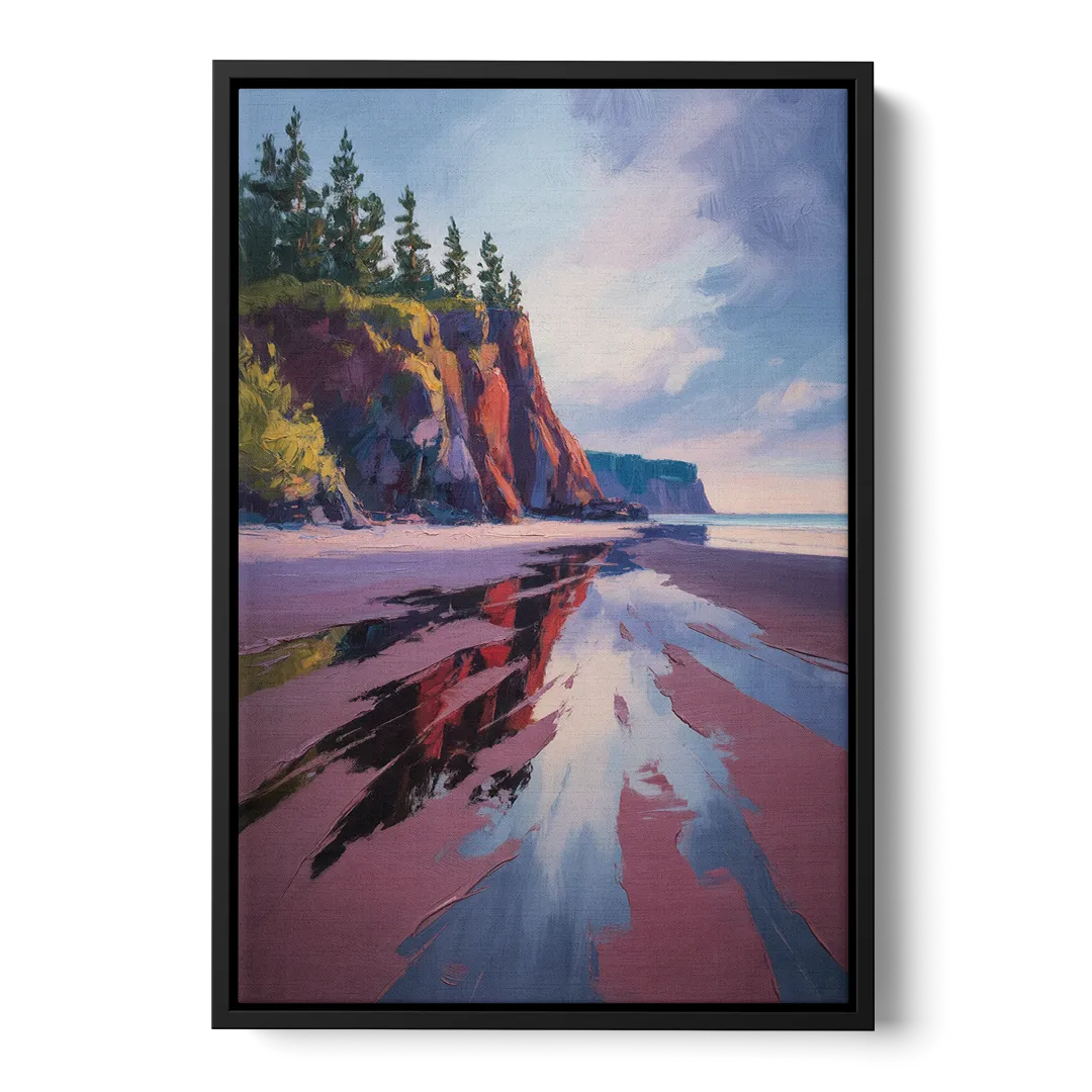 Red Sand Shores - Black Frame Canvas