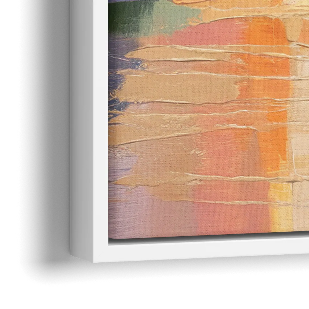 Vail Mountain Sunrise - Close-Up White Frame Canvas