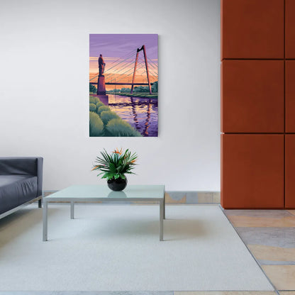 Wichita Riverfront Views - Canvas Wall Art Living Room