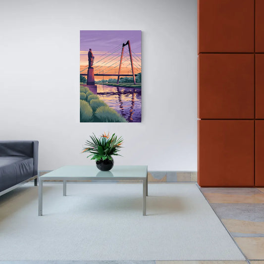 Wichita Riverfront Views - Canvas Wall Art Living Room