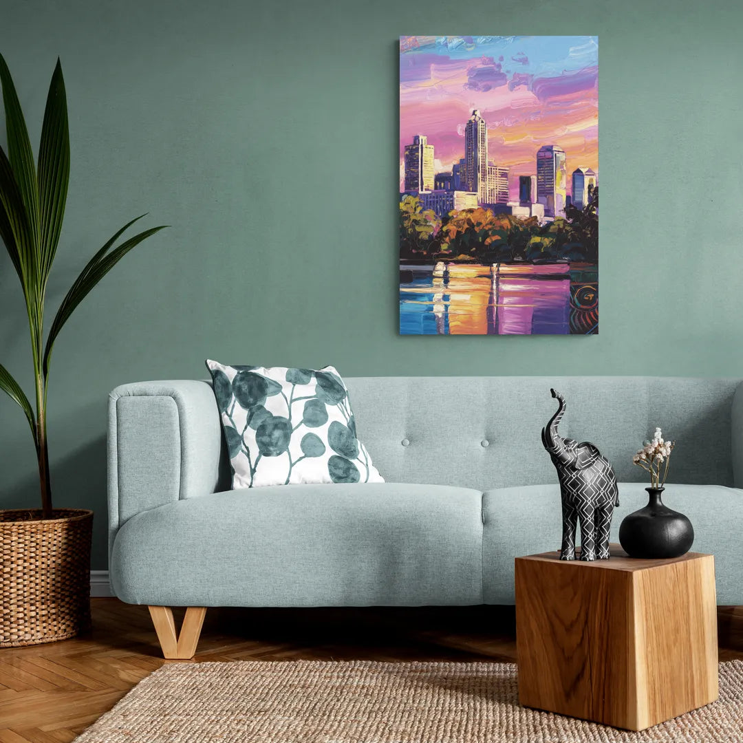 Austin East Side Murals - Canvas Wall Art Living Room