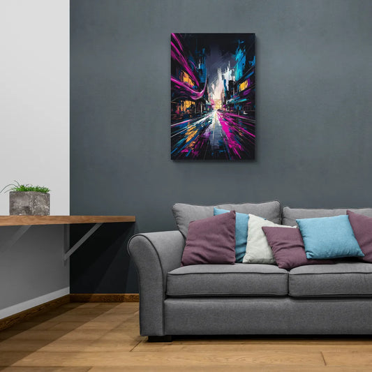 Norfolk Neon District Vibes - Canvas Wall Art Living Room