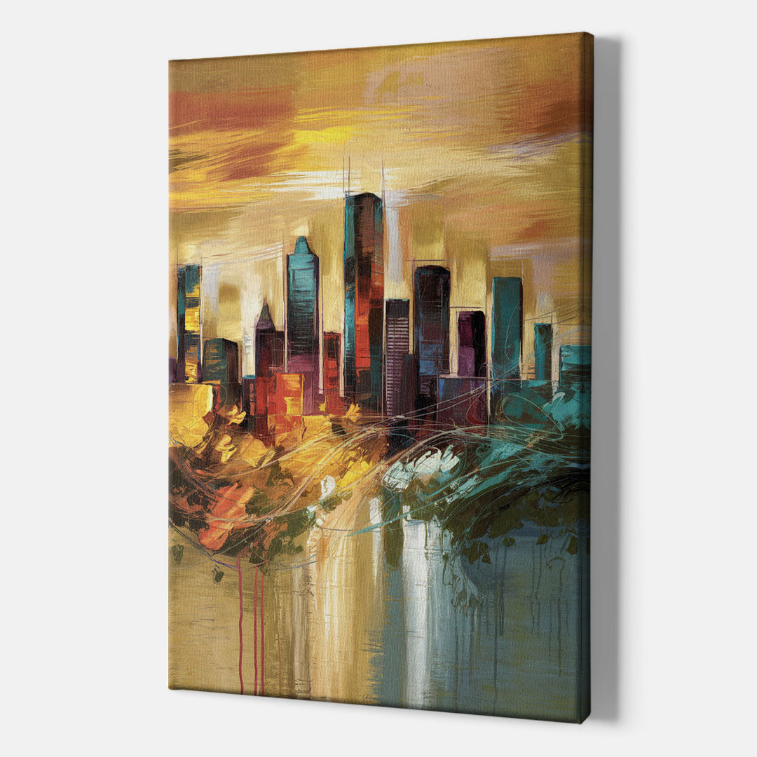 Houston Skyline View - Canvas Wall Art Indoor
