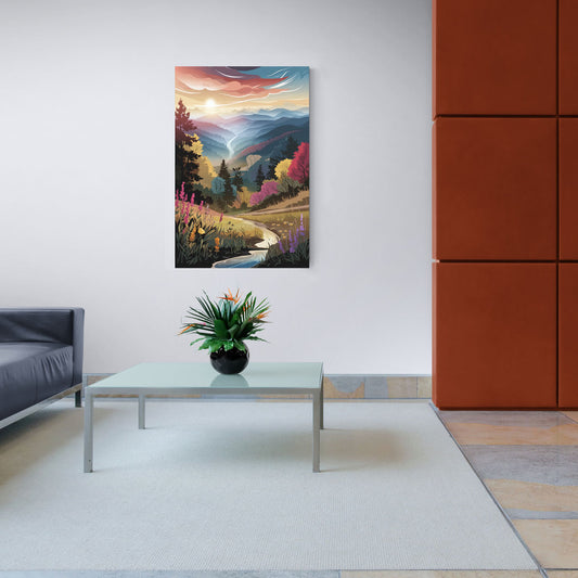 Asheville NC Scenic Overlook - Canvas Wall Art Living Room