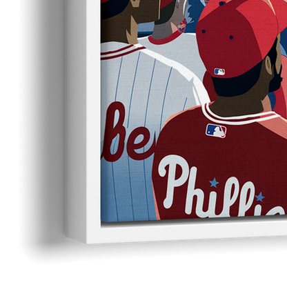 Philadelphia Phillies Celebration - Close-Up White Frame Canvas