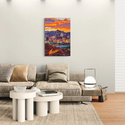 Phoenix Vibrant City Life - Canvas Wall Art Living Room