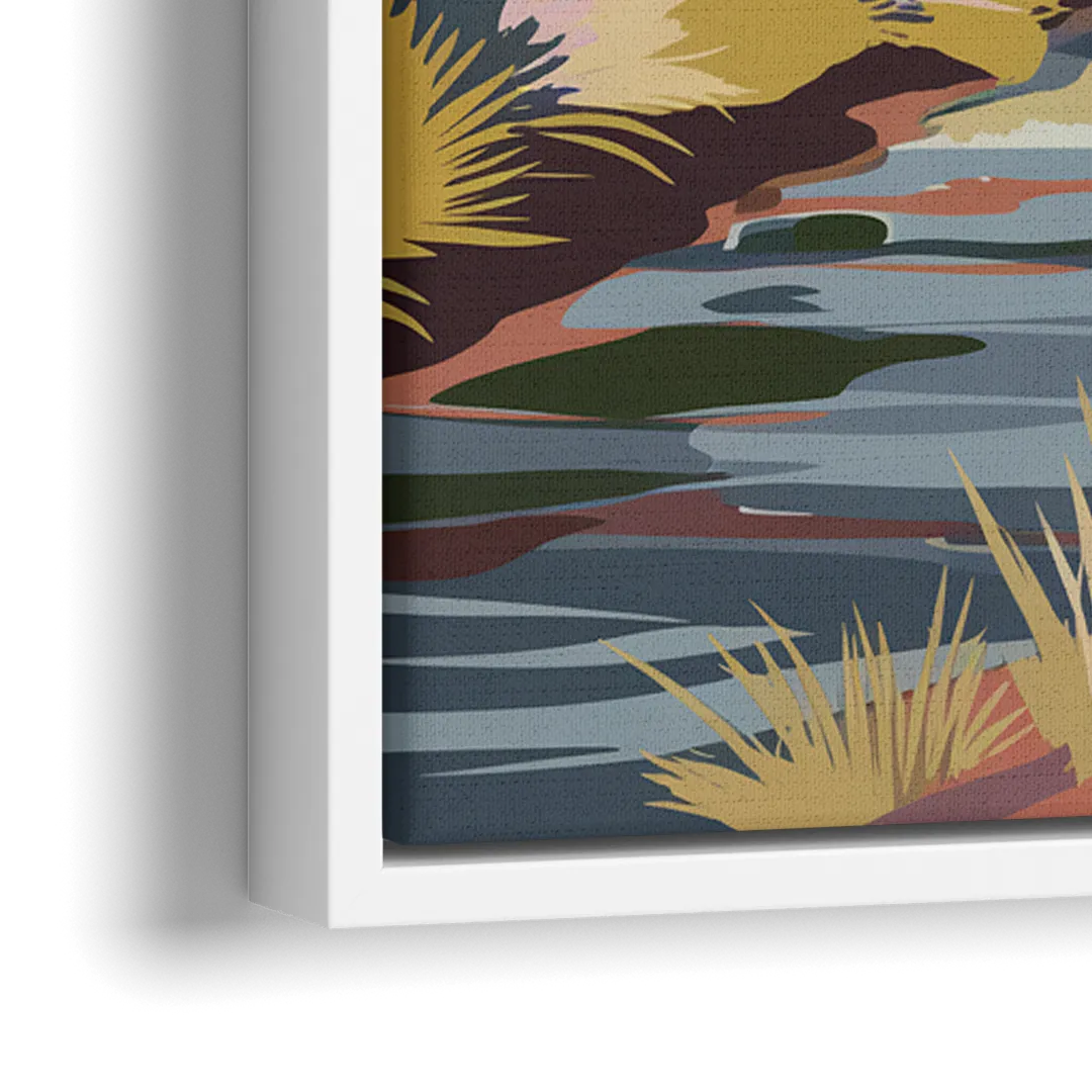 Albuquerque Rio Grande Views - Close-Up White Frame Canvas