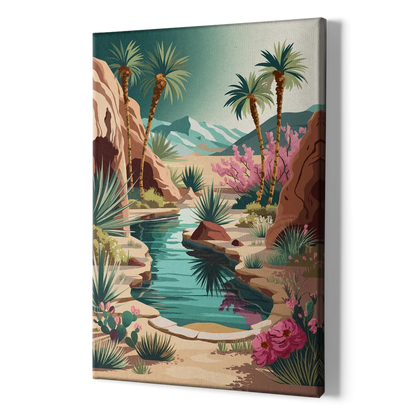 Palm Springs Desert Oasis - Canvas Print Art Sides