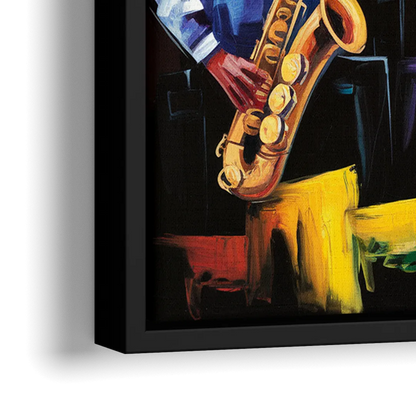 New Orleans Jazz Scene - Close-Up Black Frame Canvas