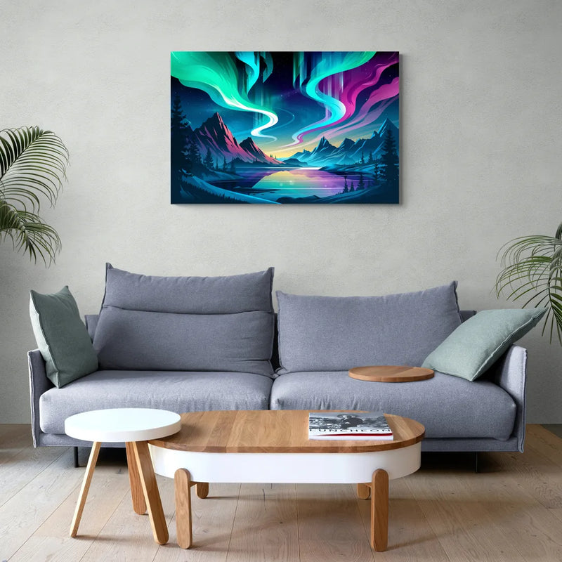 Aurora Starry Night - Canvas Wall Art Living Room