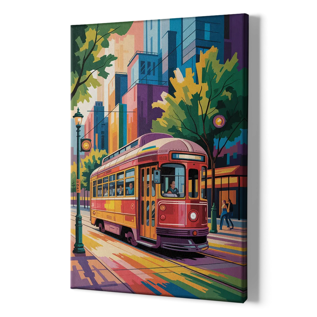 Toronto Streetcar Vintage - Canvas Print Art Sides