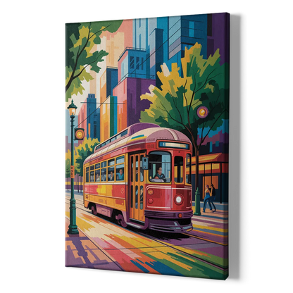 Toronto Streetcar Vintage - Canvas Print Art Sides