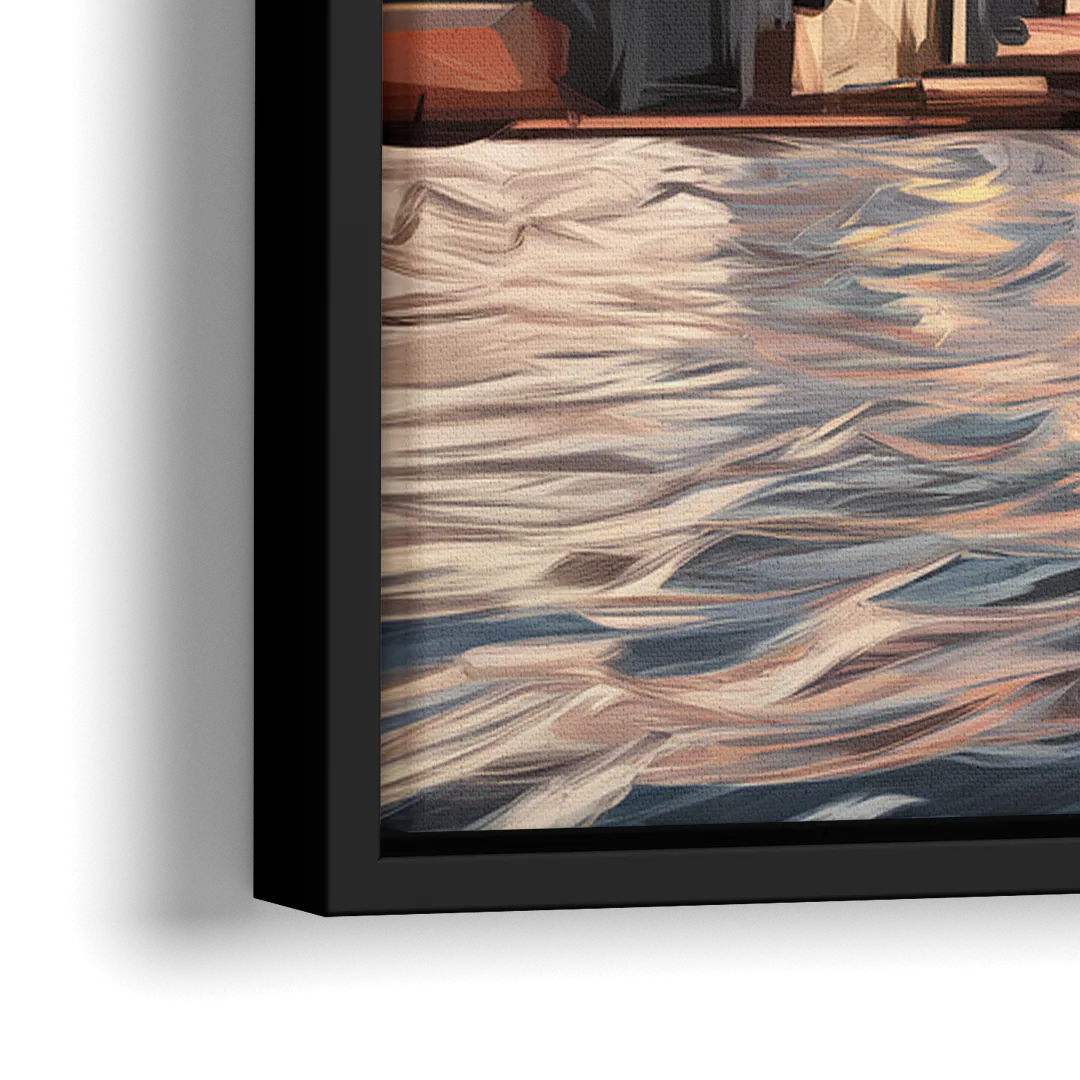 Detroit Cityscape Photography - Close-Up Black Frame Canvas