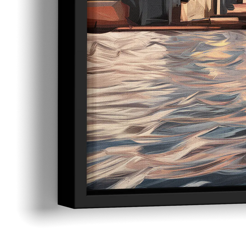 Detroit Cityscape Photography - Close-Up Black Frame Canvas