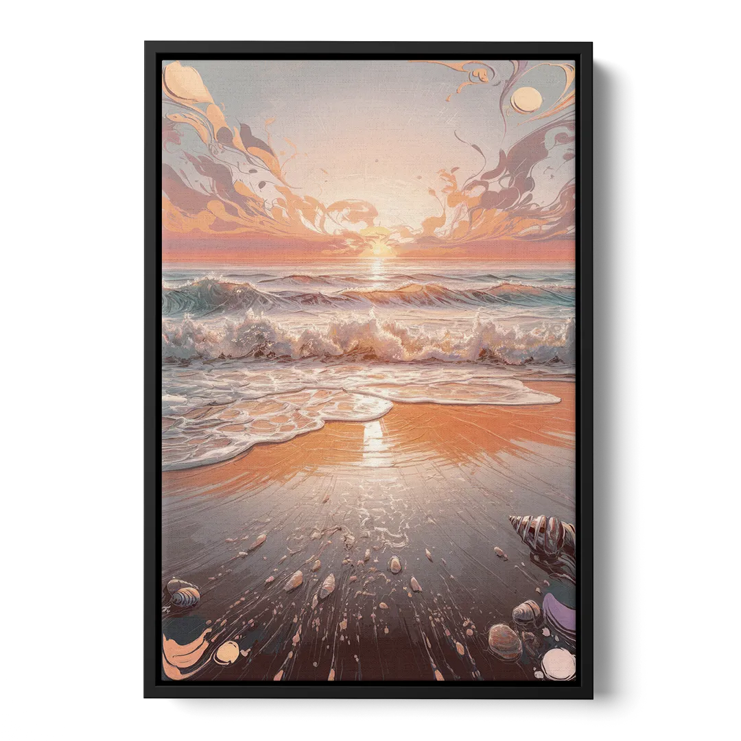 Dunedin Coastal Sunrise - Black Frame Canvas