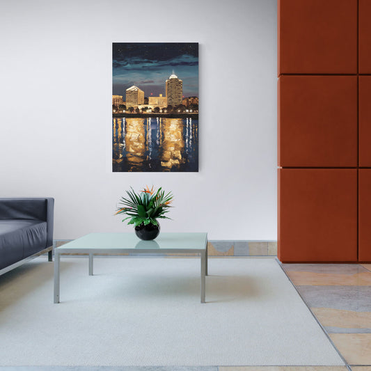 Arlington Night Lights - Canvas Wall Art Living Room