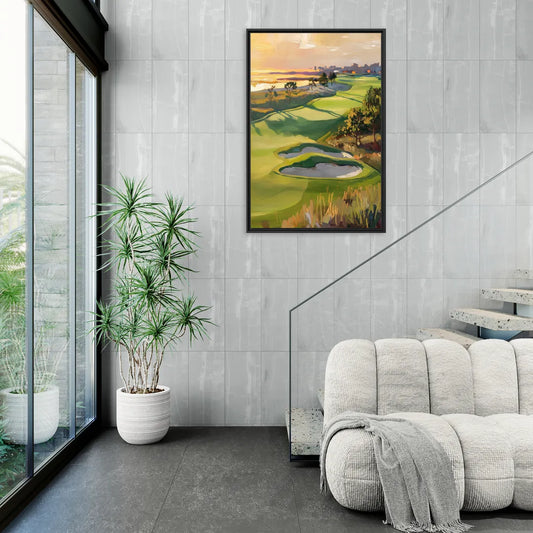 Hilton Head Island Golf Course Serenity - Living Room Black Frame Canvas