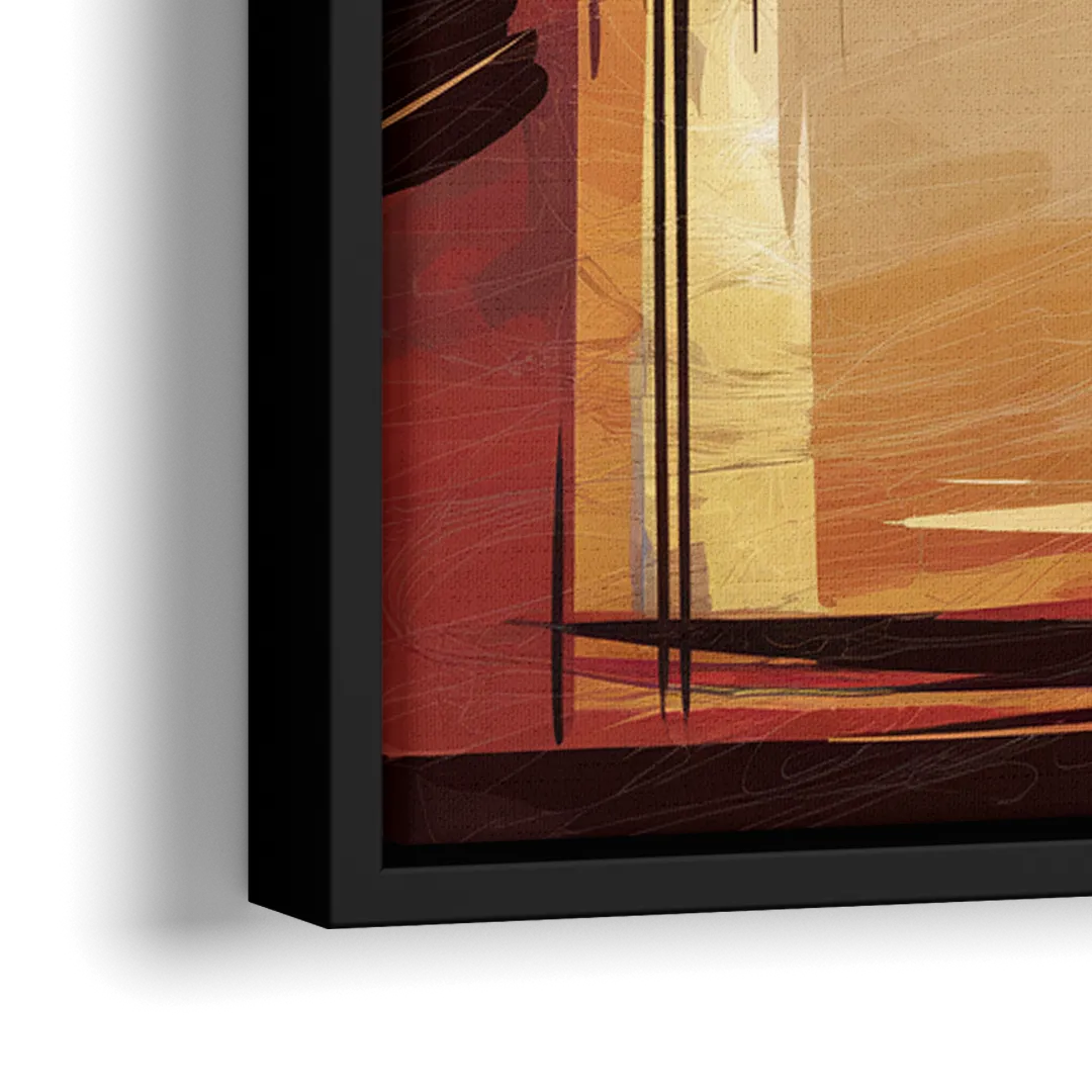 Fort Wayne Skyline Panorama - Close-Up Black Frame Canvas