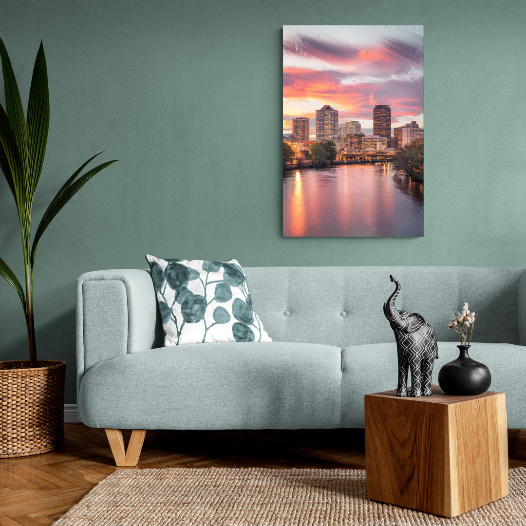 Richmond Skyline Sunset - Canvas Wall Art Living Room