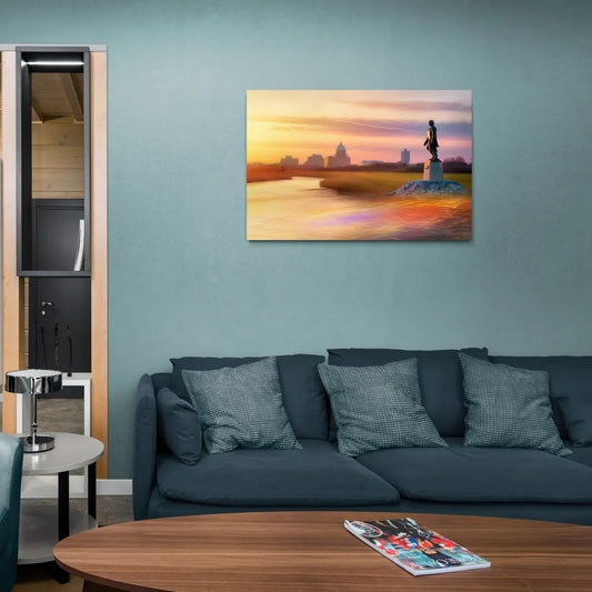 Wichita Skyline Sunset - Canvas Wall Art Living Room