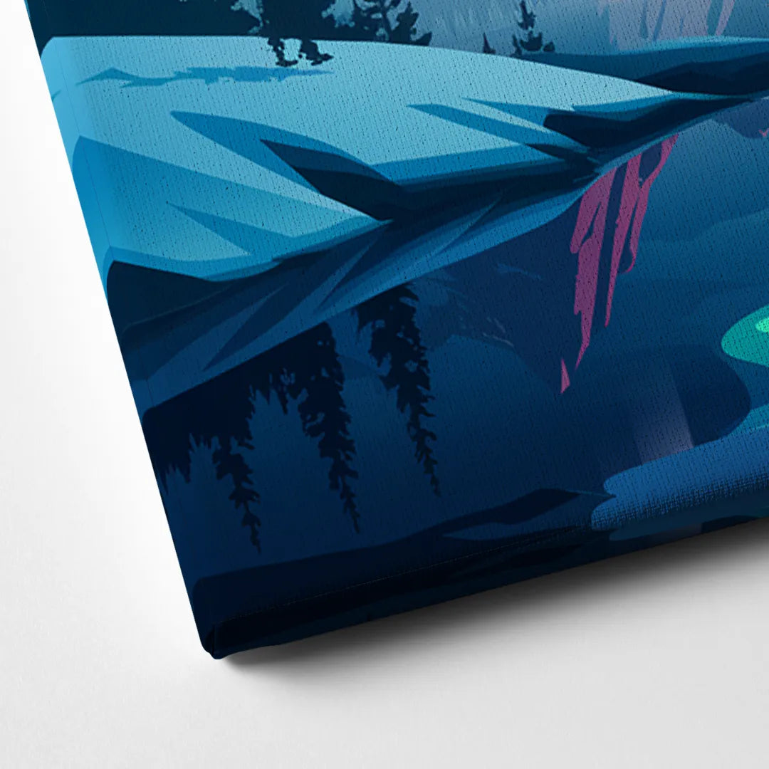 Anchorage Northern Lights Scene Canvas Close Up